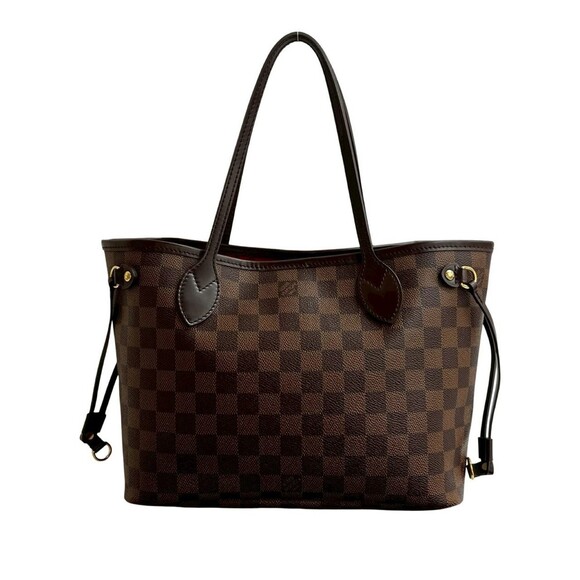 LOUIS VUITTON Authentic Brown Damier Leather Neverfull PM Tote Bag - Picture 1 of 10